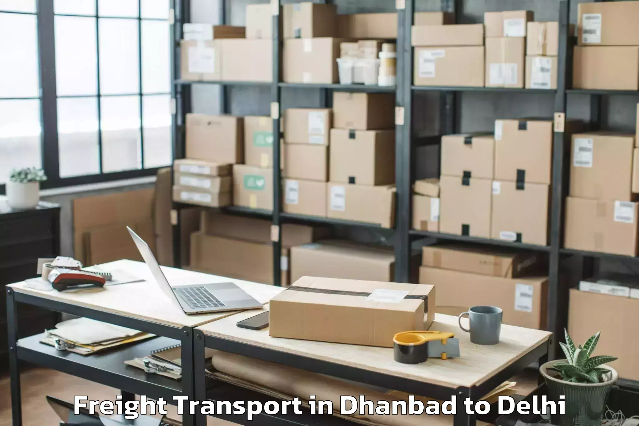 Book Dhanbad to V3s East Centre Mall Freight Transport Online